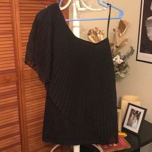 Black One Shoulder Cape Dress